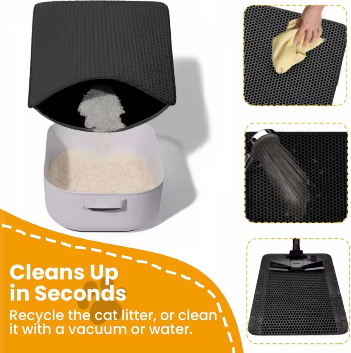 Tapis de litière double couche pour chat